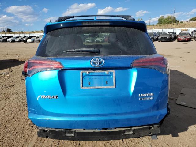 JTMDJREV0JD158677 - 2018 TOYOTA RAV4 HV LIMITED BLUE photo 6