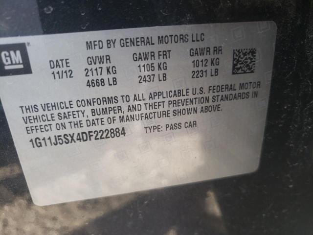 1G11J5SX4DF222884 - 2013 CHEVROLET MALIBU LTZ 黑色 照片 12