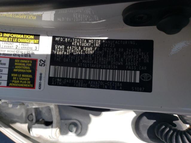 4T1G11AK6PU808594 - 2023 TOYOTA CAMRY SE NIGHT SHADE WHITE photo 12