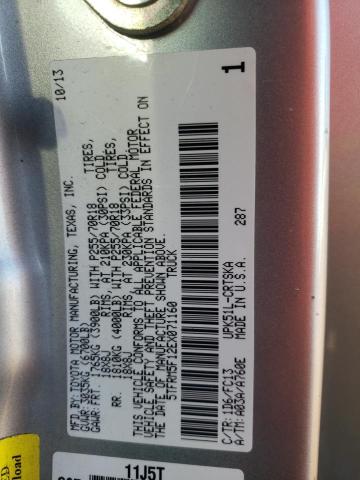 5TFRM5F12EX071160 - 2014 TOYOTA TUNDRA DOUBLE CAB SR/SR5 SILVER photo 13