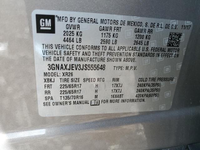 3GNAXJEV3JS555648 - 2018 CHEVROLET EQUINOX LT GRAY photo 13