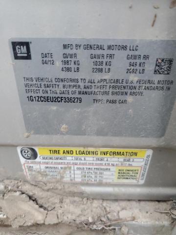 1G1ZC5EU2CF336279 - 2012 CHEVROLET MALIBU 1LT GOLD photo 12