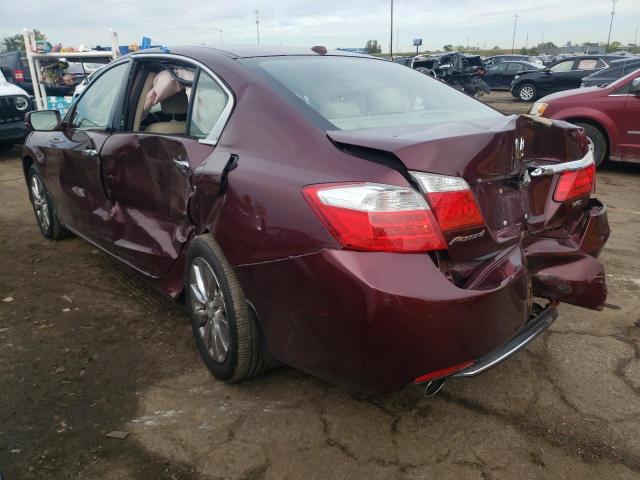 1HGCR3F89DA035820 - 2013 HONDA ACCORD EXL BURGUNDY photo 2