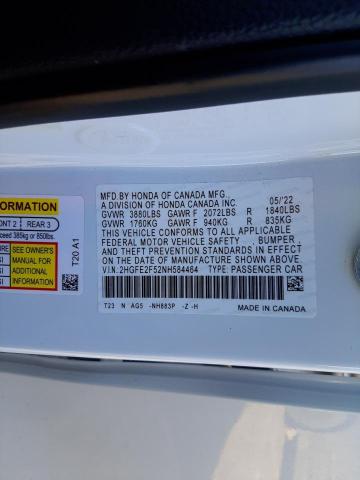 2HGFE2F52NH584464 - 2022 HONDA CIVIC SPORT 白色 照片 13