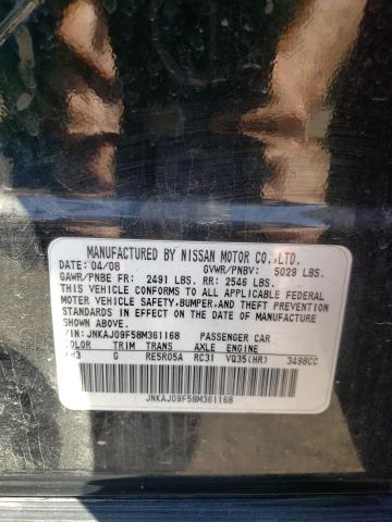 JNKAJ09F58M361168 - 2008 INFINITI EX35 BASE 黑色 照片 13
