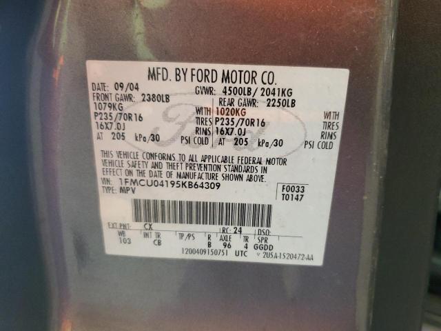 1FMCU04195KB64309 - 2005 FORD ESCAPE LIMITED GRAY photo 13