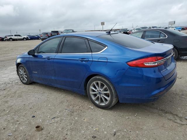 3FA6P0UUXHR360784 - 2017 FORD FUSION S HYBRID BLUE photo 2