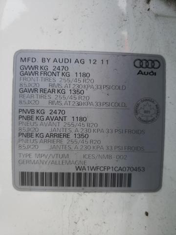 WA1WFCFP1CA070453 - 2012 AUDI Q5 PRESTIGE WHITE photo 14