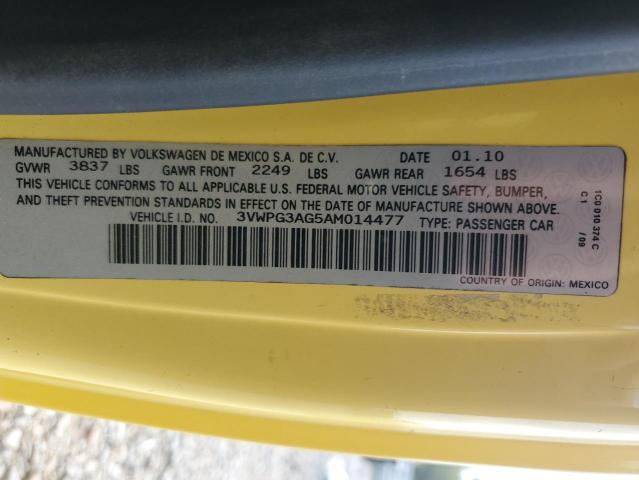 3VWPG3AG5AM014477 - 2010 VOLKSWAGEN NEW BEETLE Gelb Foto 13