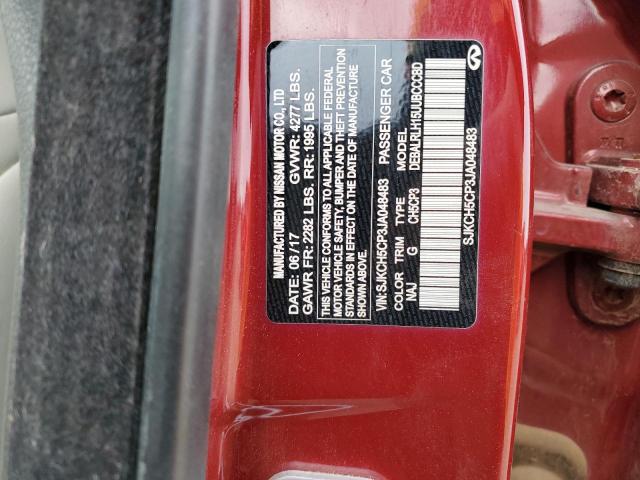 SJKCH5CP3JA048483 - 2018 INFINITI QX30 BASE BURGUNDY photo 12