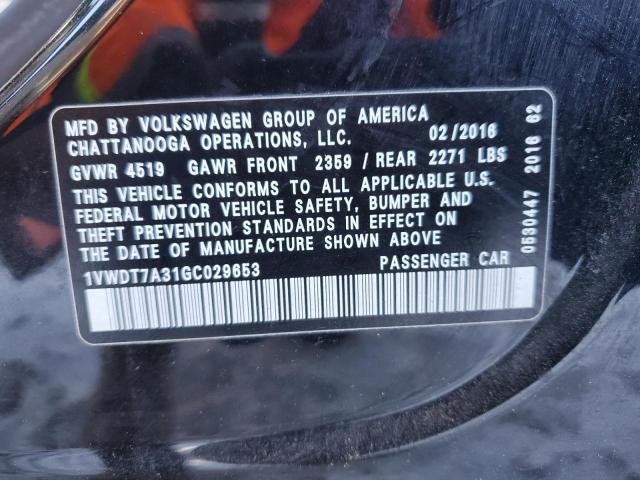 1VWDT7A31GC029653 - 2016 VOLKSWAGEN PASSAT R-LINE Qara foto 12