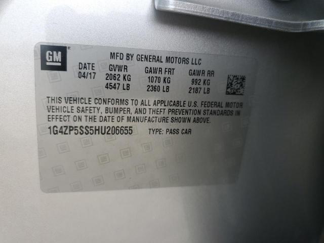 1G4ZP5SS5HU206655 - 2017 BUICK LACROSSE ESSENCE GRAY photo 12