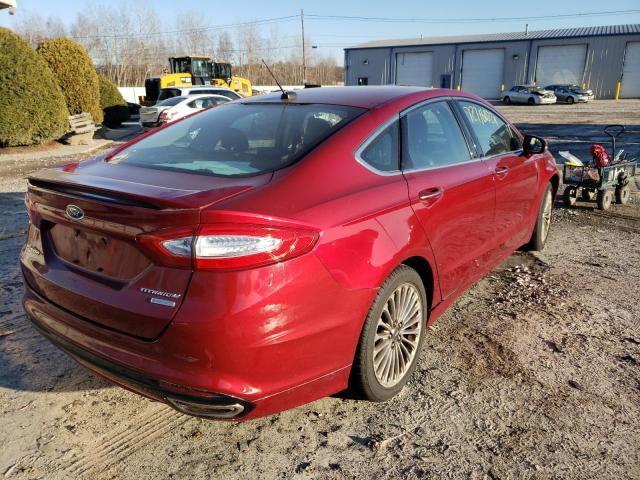 3FA6P0K91FR268216 - 2015 FORD FUSION TITANIUM RED photo 3