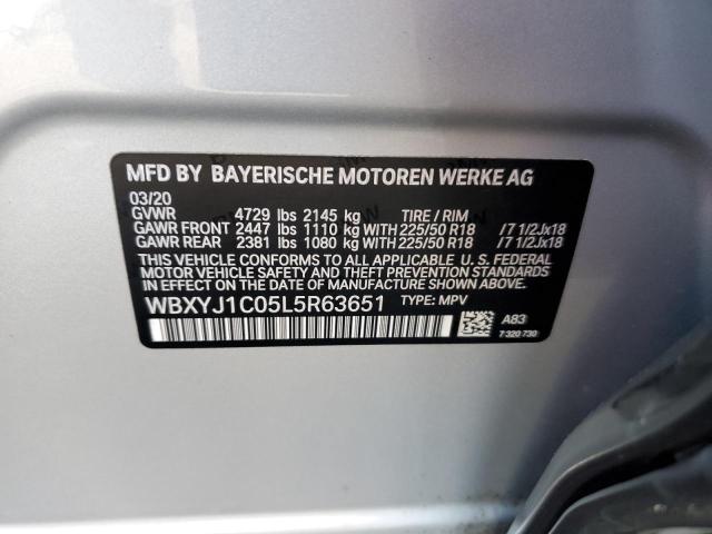 WBXYJ1C05L5R63651 - 2020 BMW X2 XDRIVE28I SILVER photo 12