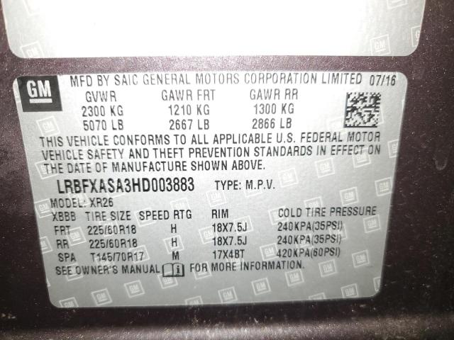 LRBFXASA3HD003883 - 2017 BUICK ENVISION PREFERRED Boz foto 13