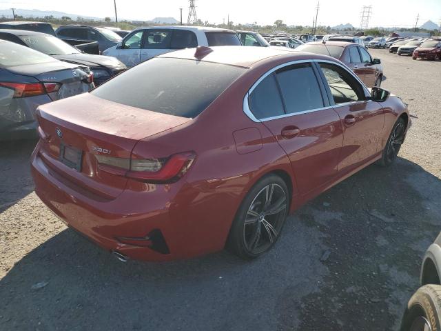 3MW5R1J00M8C09196 - 2021 BMW 330I RED photo 3