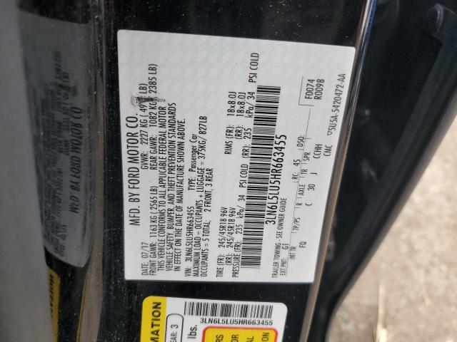 3LN6L5LU5HR663455 - 2017 LINCOLN MKZ HYBRID SELECT BLACK photo 12