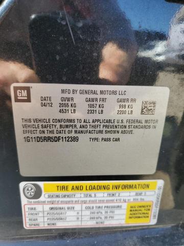 1G11D5RR5DF112389 - 2013 CHEVROLET MALIBU 1LT 黑色 照片 13