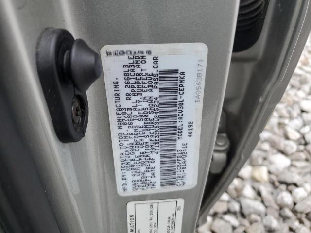 4T1BE32K53U245234 - 2003 TOYOTA CAMRY LE SILVER photo 12