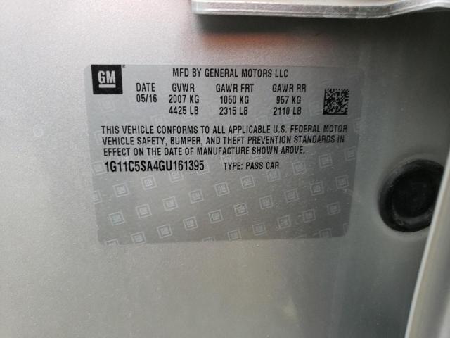 1G11C5SA4GU161395 - 2016 CHEVROLET MALIBU LIM LT 银色 照片 12