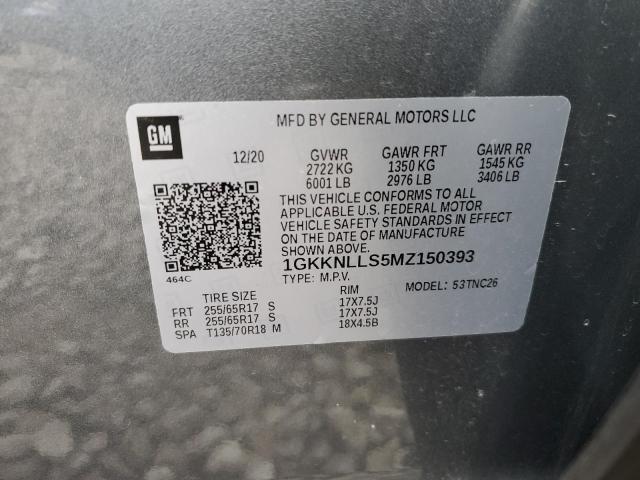 1GKKNLLS5MZ150393 - 2021 GMC ACADIA AT4 GRAY photo 13