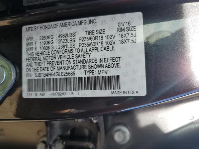 5J8TB4H54GL025685 - 2016 ACURA RDX TECHNOLOGY GRAY photo 13