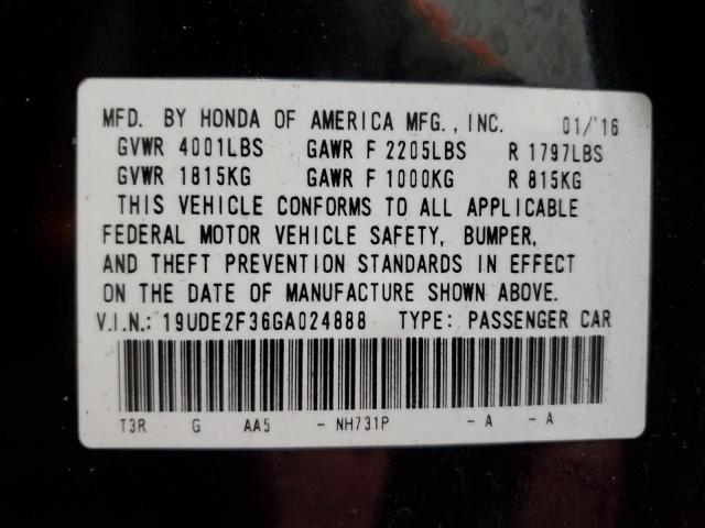 19UDE2F36GA024888 - 2016 ACURA ILX BASE WATCH PLUS BLACK photo 12