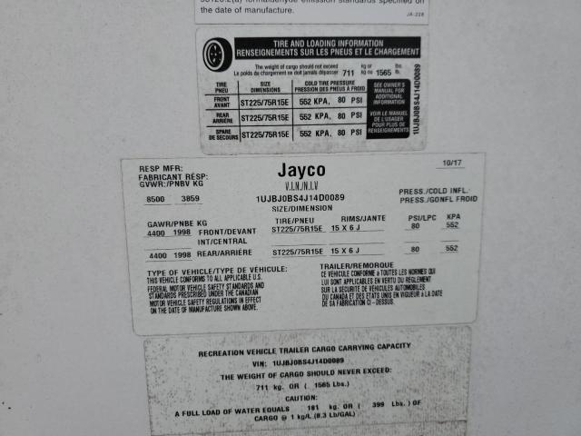 1UJBJ0BS4J14D0089 - 2018 JAYCO WHITE HAWK TWO TONE photo 10