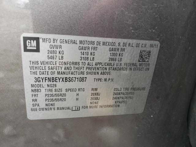 3GYFNBEYXBS671087 - 2011 CADILLAC SRX PERFORMANCE COLLECTION Сұр фото 13