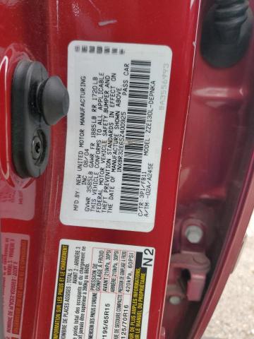 1NXBR32E65Z400925 - 2005 TOYOTA COROLLA CE RED photo 12