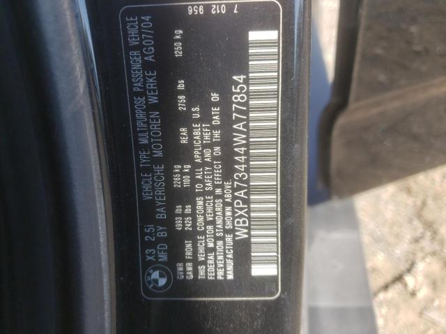 WBXPA73444WA77854 - 2004 BMW X3 2.5I BLACK photo 12