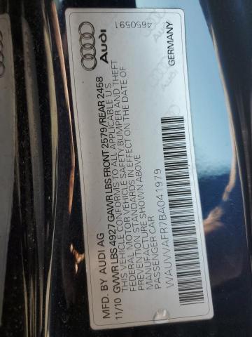 WAUVVAFR7BA041979 - 2011 AUDI S5 PRESTIGE BLACK photo 12