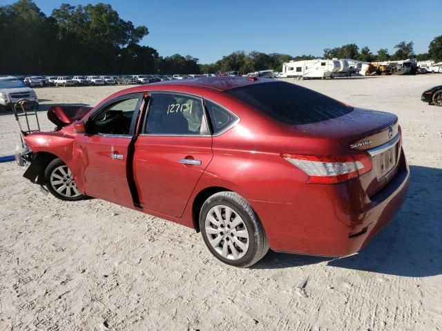 3N1AB7AP6FL656155 - 2015 NISSAN SENTRA S RED photo 2