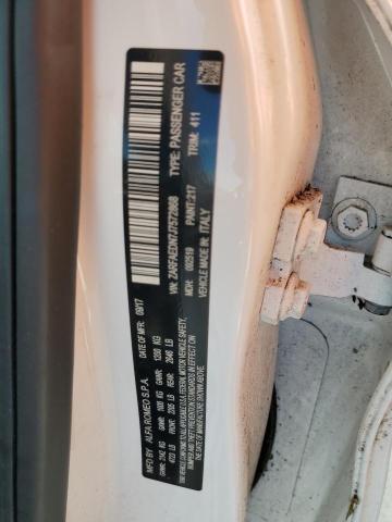 ZARFAEDN7J7572868 - 2018 ALFA ROMEO GIULIA Q4 თეთრი ფოტო 12