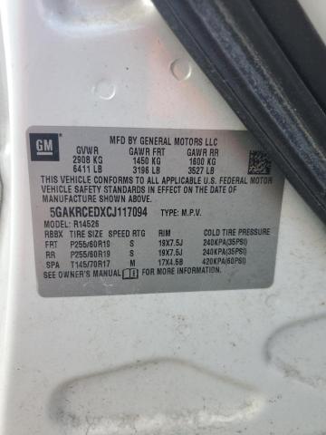 5GAKRCEDXCJ117094 - 2012 BUICK ENCLAVE თეთრი ფოტო 13