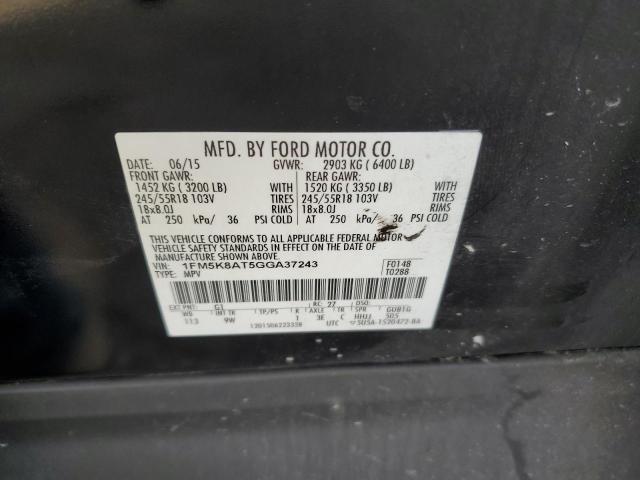 1FM5K8AT5GGA37243 - 2016 FORD EXPLORER POLICE INTERCEPTOR Siyah fotoğraf 13