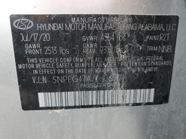 5NPEG4JA7LH060171 - 2020 HYUNDAI SONATA SE SILVER photo 13