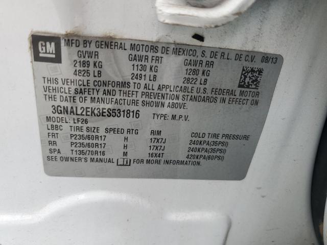 3GNAL2EK3ES531816 - 2014 CHEVROLET CAPTIVA LS 白色 照片 14