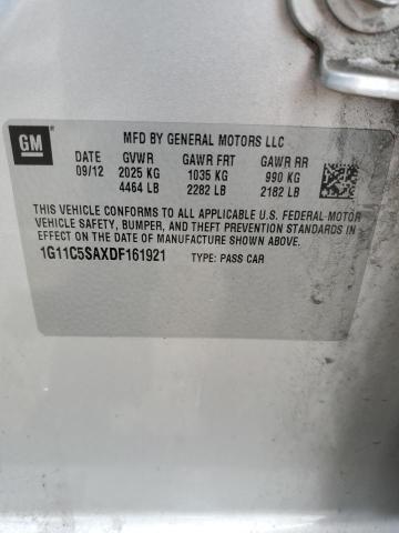 1G11C5SAXDF161921 - 2013 CHEVROLET MALIBU 1LT 银色 照片 12