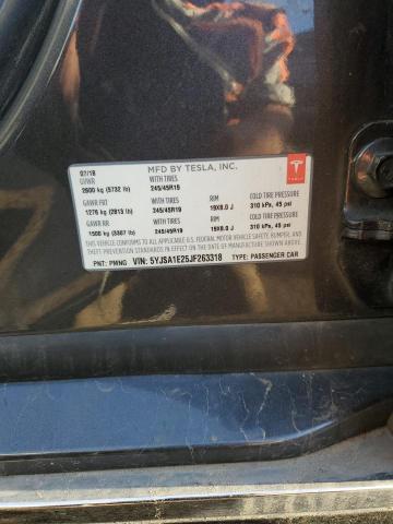 5YJSA1E25JF263318 - 2018 TESLA MODEL S GRAY photo 12
