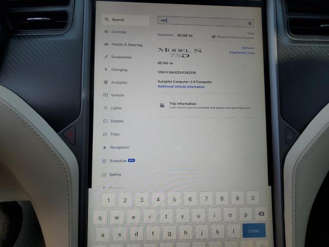 5YJSA1E25JF263318 - 2018 TESLA MODEL S GRAY photo 9