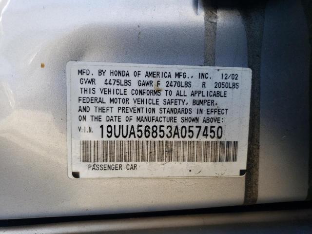 19UUA56853A057450 - 2003 ACURA 3.2TL TYPE-S SILVER photo 12