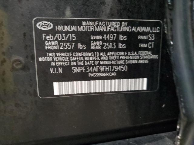 5NPE34AF9FH179450 - 2015 HYUNDAI SONATA SPORT BLACK photo 12