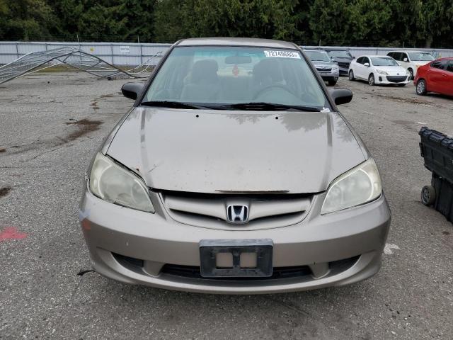 2HGES165X4H615358 - 2004 HONDA CIVIC LX TAN photo 5