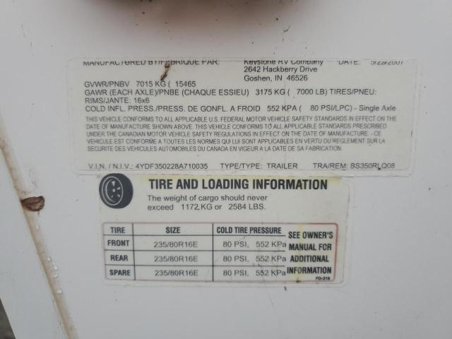 4YDF350228A710035 - 2008 KEYSTONE MONTANA 白色 照片 10