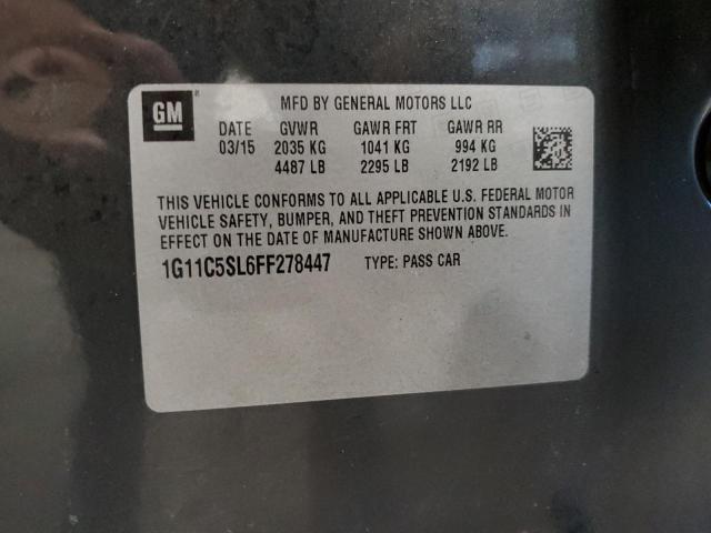 1G11C5SL6FF278447 - 2015 CHEVROLET MALIBU 1LT Boz foto 13