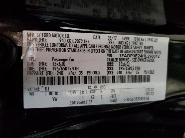 1FADP3E24HL298612 - 2017 FORD FOCUS S BLACK photo 13