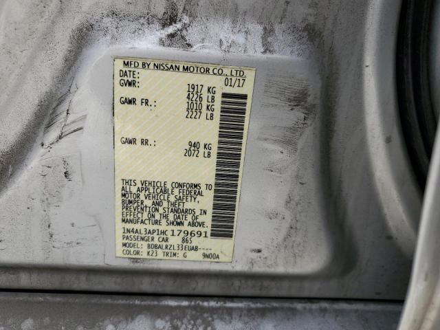 1N4AL3AP1HC179691 - 2017 NISSAN ALTIMA 2.5 SILVER photo 13