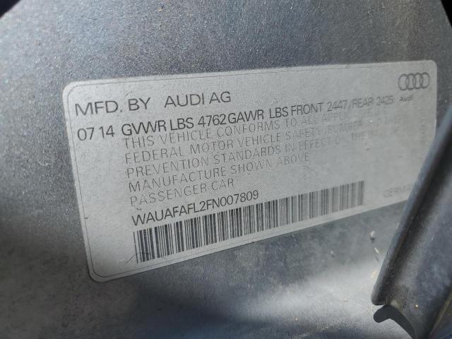 WAUAFAFL2FN007809 - 2015 AUDI A4 PREMIUM SILVER photo 13