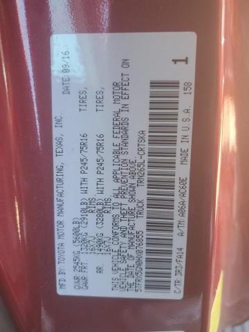 5TFRX5GN0HX076855 - 2017 TOYOTA TACOMA ACCESS CAB Қызыл фото 12